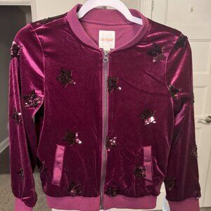 Girl's Cat & Jack Zip-Up Sequin Layering Jacket, Size Large, NWT